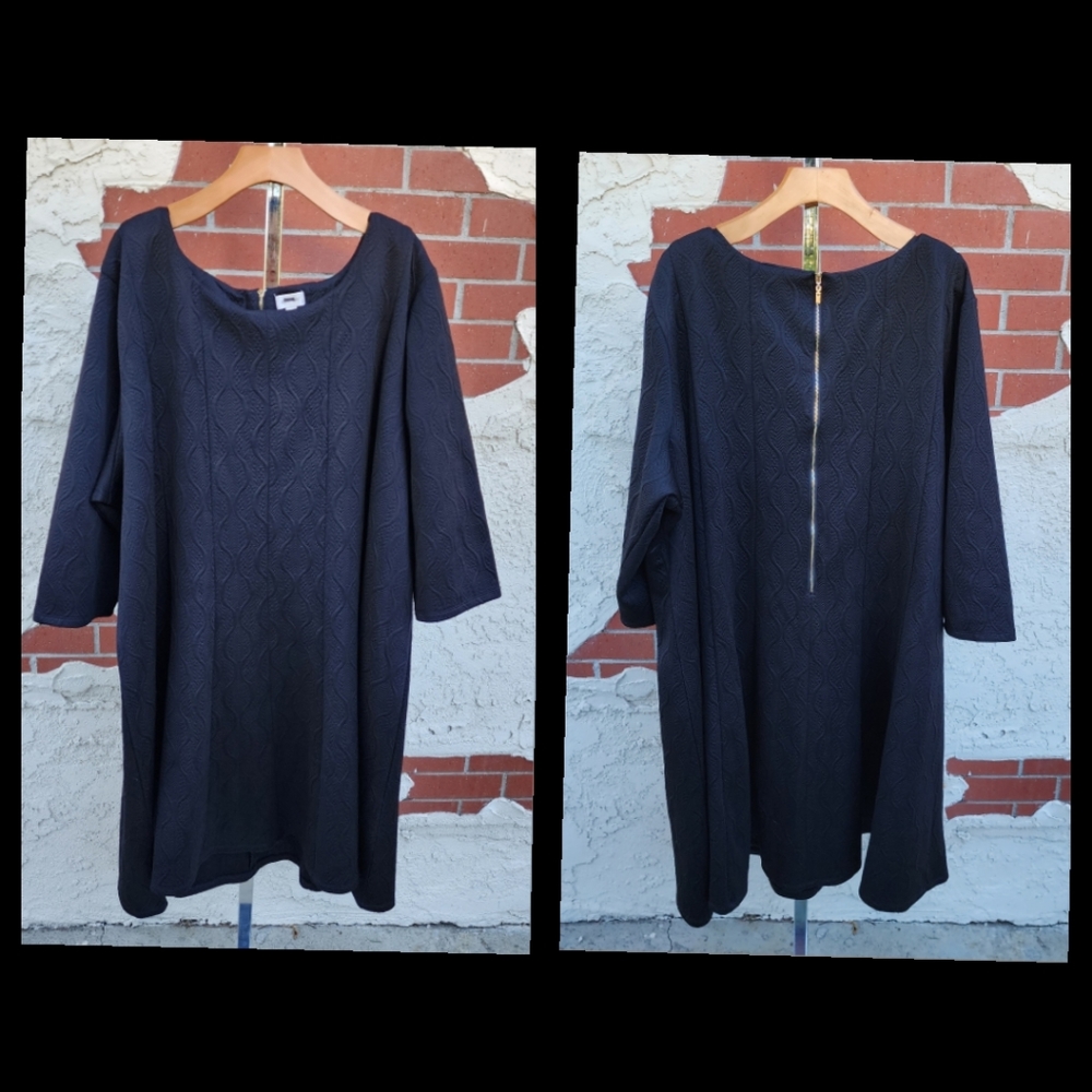 30/32 women AVENUE Black Modest textured dress cocktail party wedding 30 32